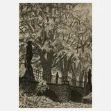 Wilhelm Schmurr, An der Brücke im Park, 1926, Lithographie
