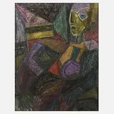 Rudolf Ausleger, Figur im Interieur, Ölkreiden