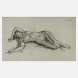 Walther Gasch, Liegende, 1913, Kohle auf gräulichem Papier