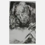 Prof. Johannes Heisig, Briefschreiber, 2017, Lithographie