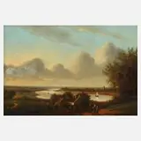 Stadt am Fluss by Abraham Johannes Couwenberg, Öl auf Leinwand, offered Feb 2022