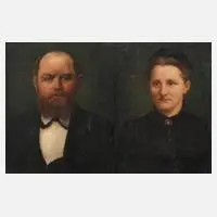 G. Eckardt, Portraitpendants, Öl auf Holztafel