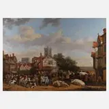 R. F. Stickards, Großer Viehmarkt, 1831, Öl auf Leinwand und Keilrahmen