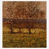 J. Cesal, Vorfrühling, Öl auf Pappe
