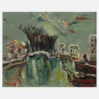 Yitzhak Frenkel, "Canal Porte de la Villette", Öl auf Leinwand