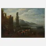 Franz de Paula Ferg, Gesellschaft am Meer, Öl auf Holz