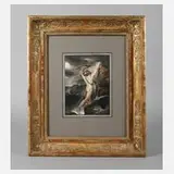 Sigismondo Nappi, Aias erklimmt einen Felsen, Aquarell und Tusche auf Papier