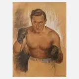 Eugen Denzel, Der Boxer Peter Müller, Pastell und Kohle auf Papier