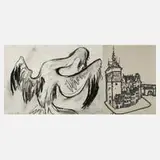 Charlotte Heister, Zwei Zeichnungen, 1949, Kohlezeichnung