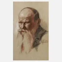 Herrenportrait by Friedrich Kotz, 1912, Kreidezeichnung in Schwarz, offered Feb 2022