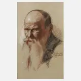 Friedrich Kotz, Herrenportrait, 1912, Kreidezeichnung in Schwarz
