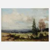 Manfred Feiler, Sommerlandschaft, Öl auf Hartfaserplatte