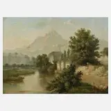 B. Wijn, Morgendliche Flussaue, Öl auf Leinwand