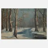 Foth, Fluss im Winter, Öl auf Pappe