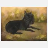 Hanna Fürst, Hundeportrait, Öl auf Leinwand