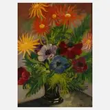 Franz Heckendorf, Sommerblumen, Öl auf Hartfaserplatte