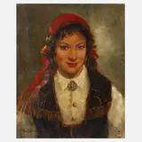 J.P. Mertens, "Ungarin", Öl auf Leinwand und Keilrahmen