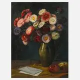 Karl Meyer, Blumenstillleben, 1956, Öl auf leinenkaschierter Malpappe