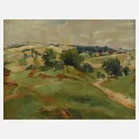Berthold Mügge, "Weite Sommerlandschaft", Öl auf Karton