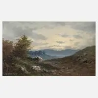 F. Muller, Landschaft in der Dämmerung, 1912, Öl auf Pappe