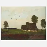 Hans Pick, Moorlandschaft, Öl auf Hartfaserplatte