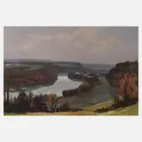 Armand Henri Rouiller, Flusslandschaft, Öl auf Hartfaserplatte