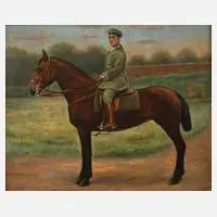 Erich Säuberlich, Reiter zu Pferd, Öl auf Leinwand