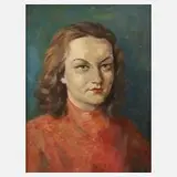 Prof. Gottlieb Schmid, Frauenportrait, Öl auf Platte
