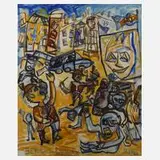 Frank Rub, "Besuch in Weimar", Acryl auf Leinwand und Keilrahmen
