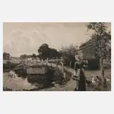William Heydeman, "Milking Time", Radierung auf getöntem Papier und weißem Karton nach einem Gemälde von John Henry Yeend King