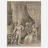 Johann M. Mettenleiter attr., Illustrationsentwurf, Tuschepinsel und Feder teils laviert