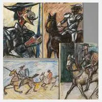 Arthur Degner, Serie zu "Don Quijote", Mischtechniken mit Darstellungen von Szenen aus dem Leben von Don Quijote und Sancho Panza