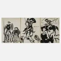 Arthur Degner, Folge zu "Don Quijote", Zeichnungen mit der Darstellung von Szenen aus dem Leben von Don Quijote und Sancho Panza