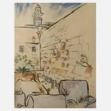 Richard T. Gaige, Klagemauer in Jerusalem, aquarellierte