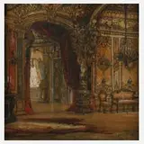 Georg Janny, Schlossinterieur, Mischtechnik