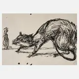 Prof. Markus Lüpertz, Die Ratte, Federzeichnung