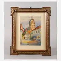 Paul Rescher, Ansicht Wartenburg, Aquarell