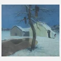 Attilio Sacchetto, Winterabend, Pastell
