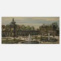 F. Herrmann, Dresden Zwinger, 1972, Kohlezeichnung