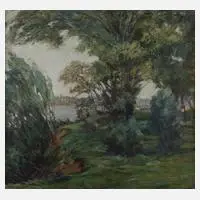 Am Flussufer by Max E. Kirsch, 1913, Öl auf Leinwand, offered Mar 2022