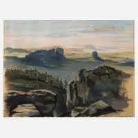 Käthe Mickwausch, Im Elbsandsteingebirge, Pastell