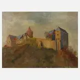 Prof. Guido Richter, Burg Mildenstein, Öl auf Leinwand und kaschiert