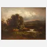 Sándor Brodszky, Gewitterlandschaft, Öl auf Karton