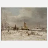 Jean Hill, Winterlandschaft, Öl auf Leinwand