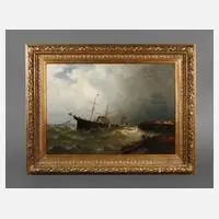 Dampfschiff im Sturm by Ernst Penning, 1886, Öl auf Leinwand, offered Aug 2022