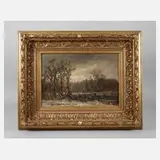 Adolf Stademann, Holzsammler am Fluss, Öl auf Leinwand