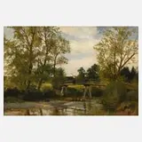 Gustav von Bechtolsheim, Sommerlandschaft, Öl auf Malkarton