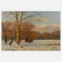 Winterlandschaft by Kai Jeppe Drews, Öl auf Leinwand, offered Aug 2022