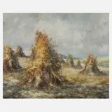 Erich Hartung, "Erntegold", 1976, Öl auf Leinwand und Keilrahmen