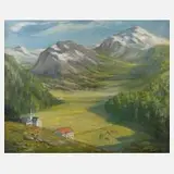 Arthur Krause-Carus, Hochgebirgslandschaft, Öl auf Leinwand